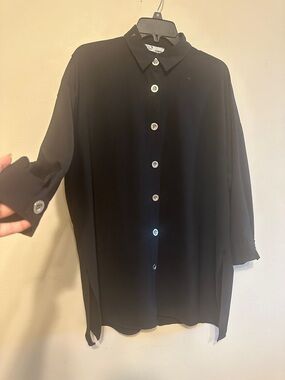 & Other Stories Black Button-Up Blouse